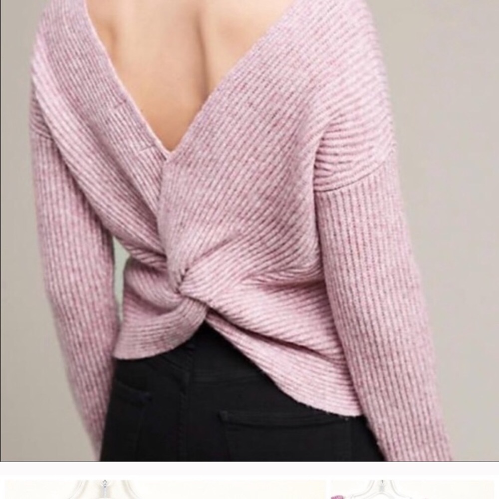Anthropology Angel of the North Pink Knit Sweater